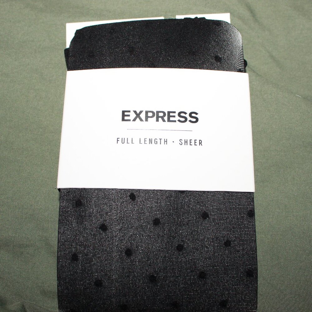 NWT Express Sheer Dot Full Length Tights Size Medium/Large